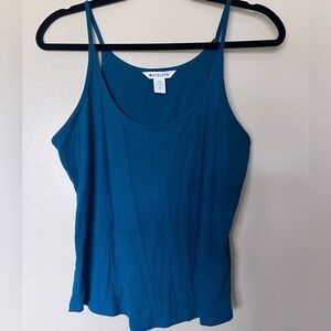Athleta Teal Blue Slim-Strap Scoop Ribbed Tank